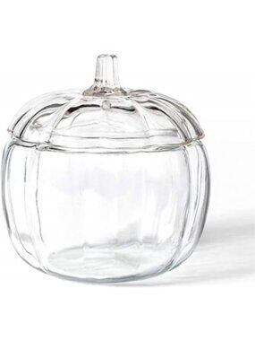 Chic Glass Pumpkin Candy Jar - Decorative Fall Decor & Storage for Treats